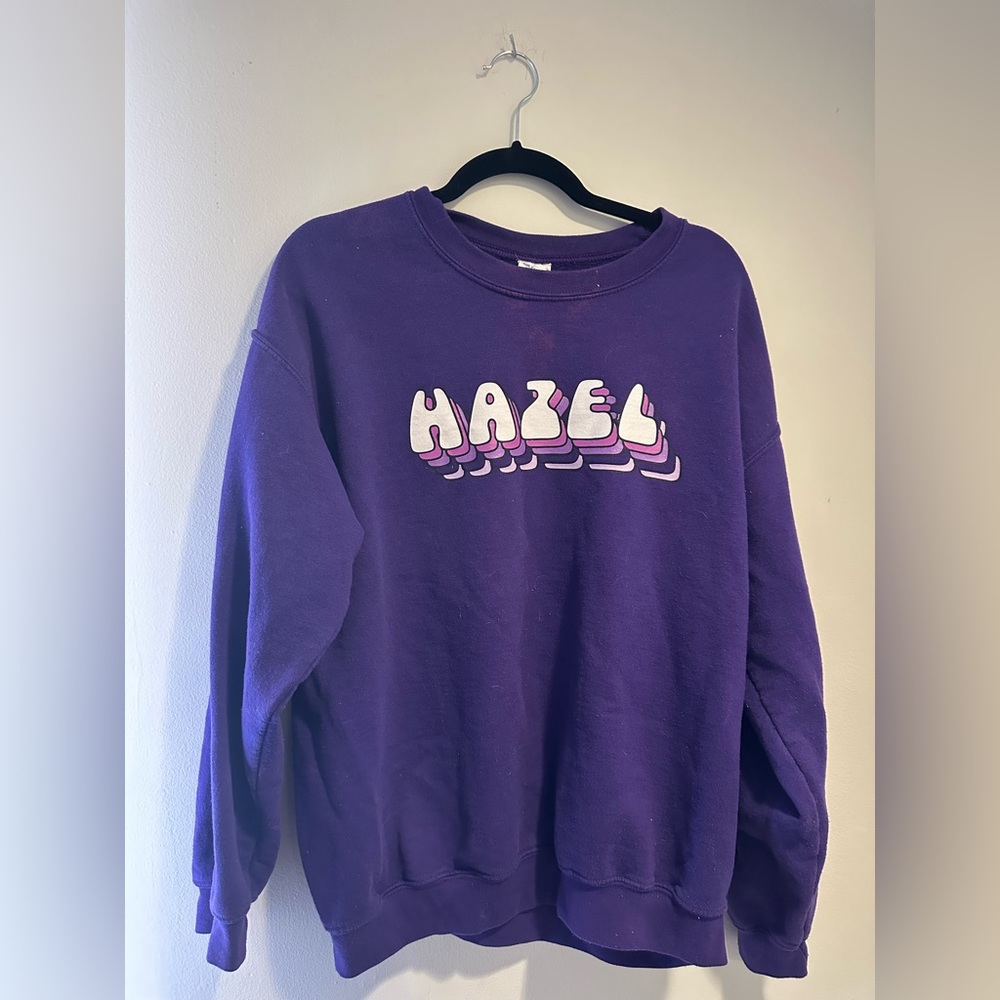 purple Hazel boutique crew neck